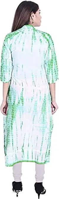 Yug Fashion's Women A line Cotton Kurta Set Front Button Design Oorange XXL (XX-Large, Green)-thumb2