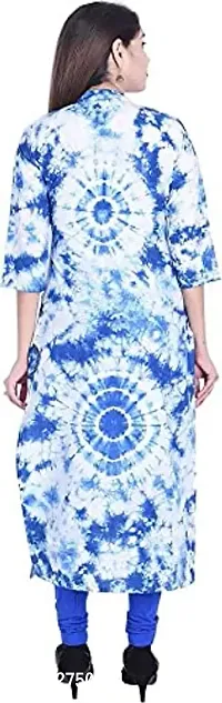 Yug Fashion's Women A line Cotton Kurta Set Front Button Design Oorange XXL (Small, Blue)-thumb2