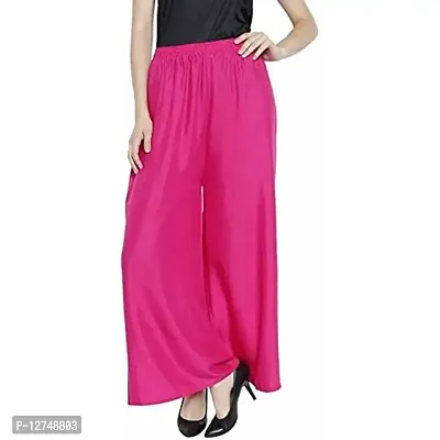 Yug Fashion's Women's Solid Regular Fit Palazzo (4XL, Pink)