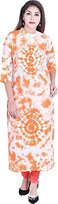 Yug Fashion's Women A line Cotton Kurta Set Front Button Design Oorange XXL (Small, Orange)