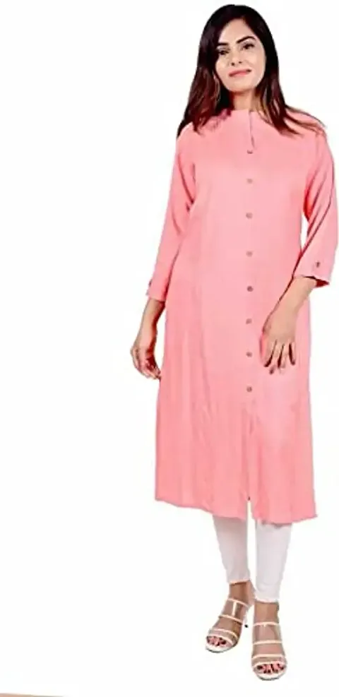 Yug Fashion's Women A line Rayon Kurta Set Front Button Design