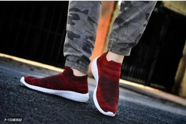 Buy Maroon Socks Sports Shoes Running Shoes Walking Shoes For