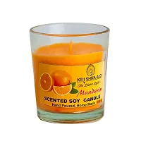 KRISHNA ALO Soy Wax Mandarin Scented Glass Candles for Room Decoration, Festival, Candle Night Dinner & Birthday.(Pack of 2, Orange) 90 g Each-thumb1