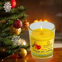 KRISHNA ALO Soy Wax Mango Papaya Scented Glass Candles for Room Decoration, Festival, Candle Night Dinner  Birthday.(Pack of 2, Yellow) 90g Each (Big Size)-thumb3