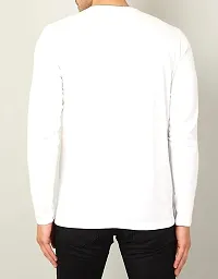 Men Graphic Print Round Neck Polyester White T-Shirt-thumb1