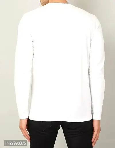 Men Graphic Print Round Neck Polyester White T-Shirt-thumb2