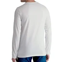 Stylish White Polyester Full Sleeve Round Neck T-Shirt For Men-thumb1