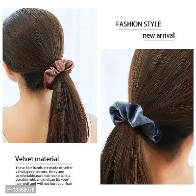 NEITSI?8 Pcs Hair Scrunchies Velvet Elastic Hair Bands Colorful Ponytail Holder Bands Hair Accessories Hair Ties For Women Girls-thumb5