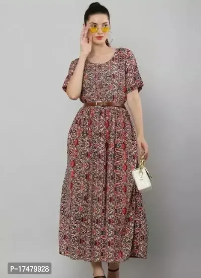 Fabulous Crepe Printed Dress For Women-thumb0