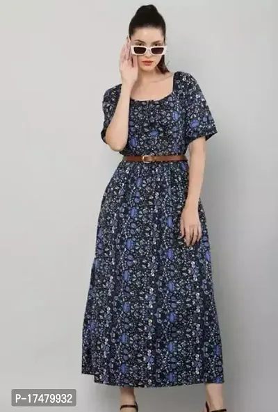 Fabulous Crepe Printed Dress For Women-thumb0