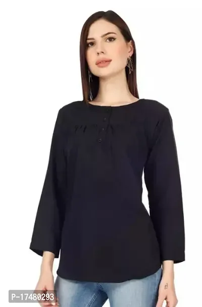 Classy Cotton Solid Tops For Women-thumb0