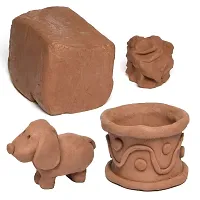 Craft Maniareg; 450g Terracotta/Natural/Shadu/Modelling Clay Dough Brown for Eco-Friendly Ganesha, Figurines, Sculptures, Jewellery, Pottery  Children to Play Dough, Art n Craft Clay-thumb3