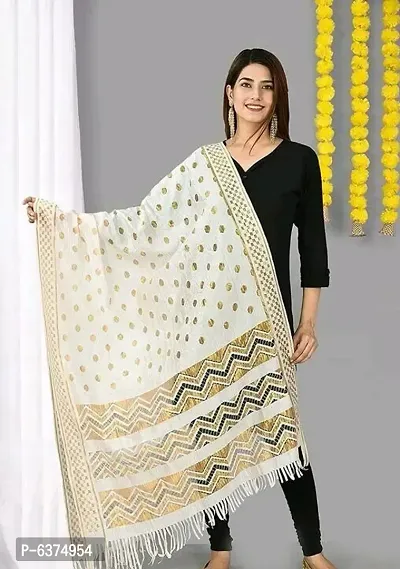 Women Stylish White Dupatta-thumb0