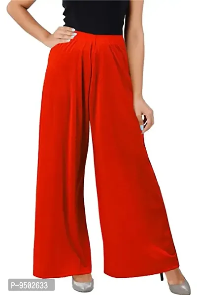 Stylish Cotton Viscose Loose Fit Flared Wide Leg Palazzo Pant For Women