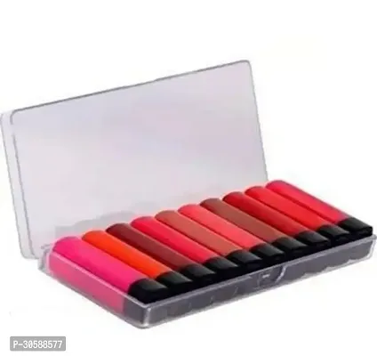 Pocket Mini Lipsticks Set 10Pcs Long Lasting Waterproof Matte Finish Lipstick Combo-thumb0