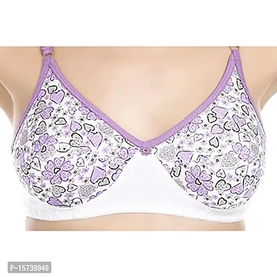 SASS Women's Cotton Non-Padded Non-Wired Full Coverage Bra, Multicolor, (Poonam-PK2-1)-thumb5