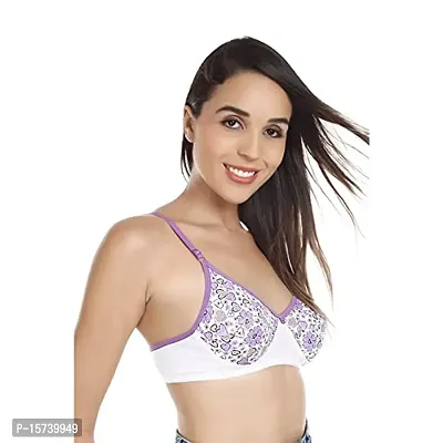 SASS Women's Cotton Non-Padded Non-Wired Full Coverage Bra, Multicolor, (Poonam-PK2-1)-thumb3