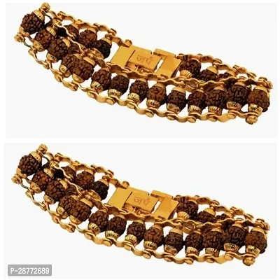 Alluring Golden Wraparound Bracelets For Men Pack Of 2-thumb0
