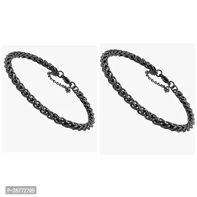 Alluring Black Wraparound Bracelets For Men Pack Of 2-thumb0