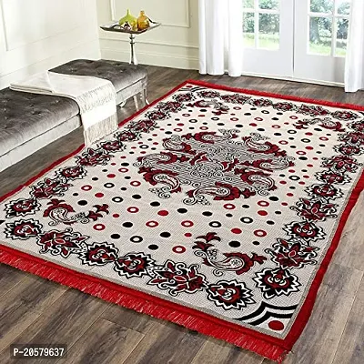 Zesture Premium Chenille Carpet for Living Room Carpet, Area Rug, Durries, Polycotton Abstract Design Multipurpose Foldable Modern Carpet (4.5 ft. x 6 ft. Multicolor)