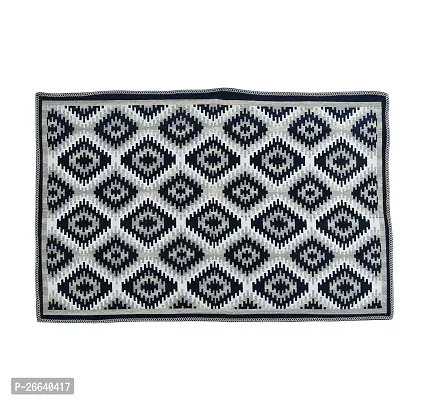 Designer Navy Blue Chenille Carpets Pack Of 2-thumb2