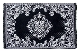 Braids Zesture Home 6D Floral Design Brown Multipurpose Living Room, Bedroom, Kitchen, Picnic, Praying Modern Carpet/Area Rug/dhurrie -138 cms x 183 cms, 4.5 ft x 6 feet (Black)-thumb1