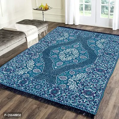 Designer Blue Chenille Carpets Pack Of 2