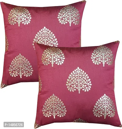 Stylish Fancy Dupion Silk Cushion Covers Pack Of 2