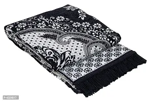 Beautiful Black Self Pattern Chenille And Polyester Weaved Carpet - 6X4 Feet (Made In India )-thumb1