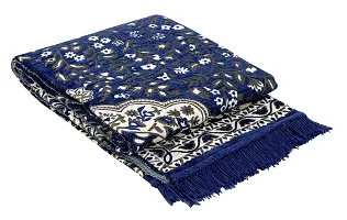 Beautiful Blue Self Pattern Chenille And Polyester Weaved Carpet
 - 6X4 Feet (Made In India )-thumb1