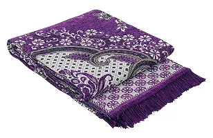 Beautiful Purple Self Pattern Chenille And Polyester Weaved Carpet 6X4 Feet-thumb1