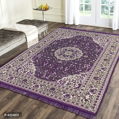 Beautiful Purple Self Pattern Chenille And Polyester Weaved Carpet
 - 6X4 Feet (Made In India )