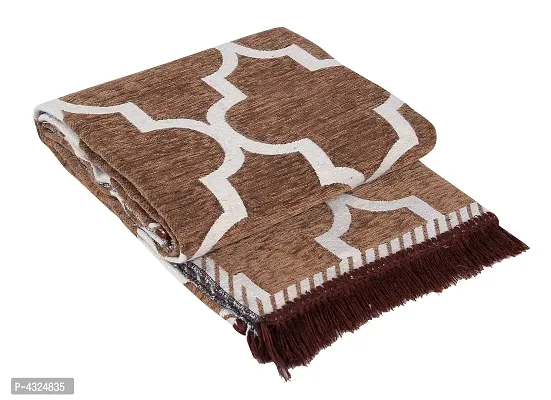 Beautiful Brown Self Pattern Chenille And Cotton Weaved Carpet
 - 6X4 Feet (Made In India )-thumb2