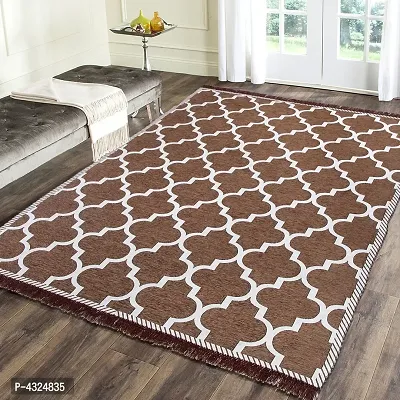 Beautiful Brown Self Pattern Chenille And Cotton Weaved Carpet
 - 6X4 Feet (Made In India )-thumb0