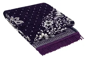 Beautiful Purple Self Pattern Chenille And Polyester Weaved Carpet 6X4 Feet-thumb1
