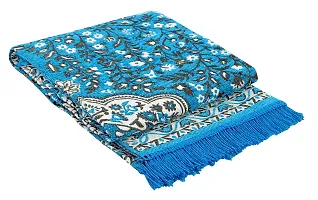 Beautiful Blue Self Pattern Chenille And Polyester Weaved Carpet 6X4 Feet-thumb1