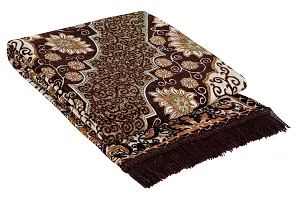 Beautiful Brown Self Pattern Chenille And Cotton Weaved Carpet
 - 6X4 Feet (Made In India )-thumb1
