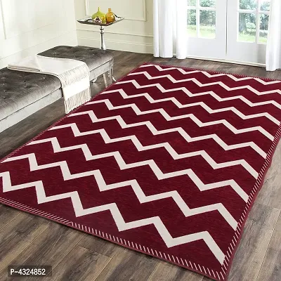 Beautiful Maroon Self Pattern Chenille And Cotton Weaved Carpet
 - 6X4 Feet (Made In India )