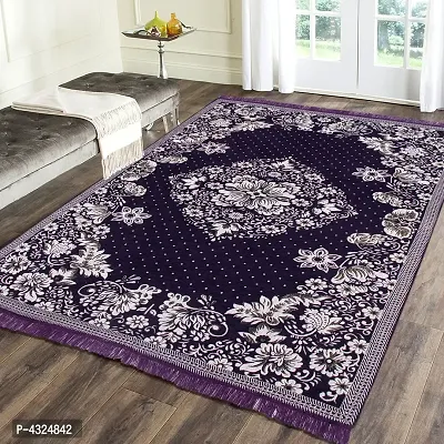 Beautiful Purple Self Pattern Chenille And Polyester Weaved Carpet 6X4 Feet