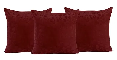 Comfortable Velvet Embossed Beautiful Designed Set Of 3 Cushion Covers And 2 Bolster Covers-thumb1