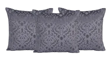 Comfortable Velvet Embossed Beautiful Designed Set Of 3 Cushion Covers And 2 Bolster Covers-thumb2