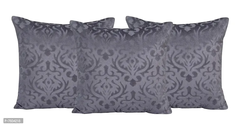 Comfortable Velvet Embossed Beautiful Designed Set Of 3 Cushion Covers And 2 Bolster Covers-thumb3