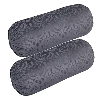 Comfortable Velvet Embossed Beautiful Designed Set Of 3 Cushion Covers And 2 Bolster Covers-thumb1