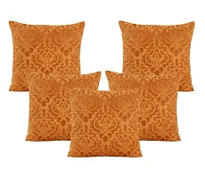 Comfortable Velvet Embossed Beautiful Designed Set Of 5 Cushion Covers And 2 Bolster Covers-thumb1