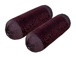 Comfortable Velvet Embossed Beautiful Designed Set Of 5 Cushion Covers And 2 Bolster Covers-thumb2