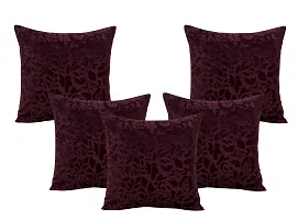 Comfortable Velvet Embossed Beautiful Designed Set Of 5 Cushion Covers And 2 Bolster Covers-thumb1