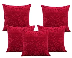 Comfortable Velvet Embossed Beautiful Designed Set Of 5 Cushion Covers And 2 Bolster Covers-thumb1