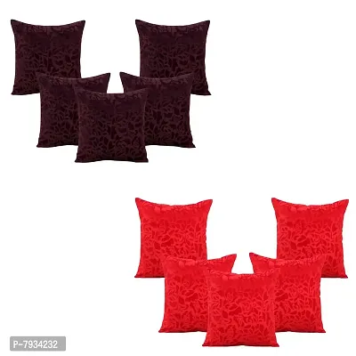 Comfortable Velvet Embossed Beautiful Designed Square Shaped Cushion Covers- Pack Of 10