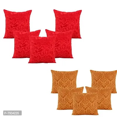 Comfortable Velvet Embossed Beautiful Designed Square Shaped Cushion Covers- Pack Of 10