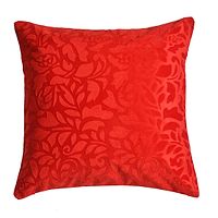 Comfortable Red Velvet Embossed Beautiful Designed Square Shaped Cushion Covers- Pack Of 5-thumb1